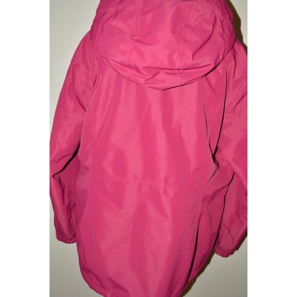 Lands’ End Women’s Hooded Jacket Size XL Raspberry Red Waterproof Wind Coat - Picture 3 of 7